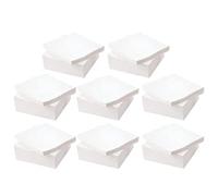 JMS We Create Smile White Disposable Square Tissue Napkins 1 Ply - 100 Sheets Per Pack, Soft Strong & Absorbent Serviettes 29x29 cm (Pack of 8 → Party Pack)