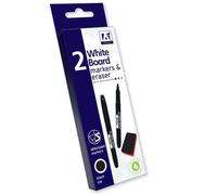 JMS we create smile Whiteboard Marker Pen Set With Eraser, Dry Wipe Whiteboard Black Marker (Marker Pens + Eraser) - Office Home Classroom
