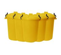 JMS we create smile YELLOW 50 Litre 50L Extra Large Heavy Duty Plastic Bin Dustbin Storage Unit with Locking Lid for Home Garden Rubbish Waste Animal Feed (5)