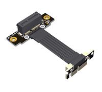 JMT ADT-M11SL PCI-E 4.0 x1 to x1 Extension Cable 90° Dual Right Angle for Sound Card Capture Card with PCI-E x1 Interface (M11SL-TL 25CM)