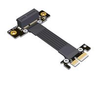 JMT ADT-M11SL PCI-E 4.0 x1 to x1 Extension Cable 90° Dual Right Angle for Sound Card Capture Card with PCI-E x1 Interface (M11SL 25CM)