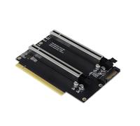 JMT PCI-E 4.0 x16 1 to 2 Expansion Card Gen3 Split Card PCIe-Bifurcation x16 to x8x8 with 20mm Spaced Slots CPU4P Power Supply Port (with 4Pin Cable Higher)