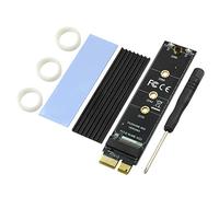 JMT PCI-E PCI Express 3.0 X1 to M.2 M KEY Interface NVMe SSD PCIE M.2 Riser Card Adapter Heatsink SSD 2230 2242 2260 2280 Full Speed (With Black Heatsink)