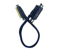 JMT PCIE 4.0 X8 / X16 GPU Extension Cable 16GBS AI Server Adapter Silver-Plated for Graphics Card Network Card (X8 to X8 Right in,30cm)