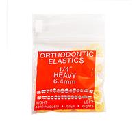 JMU 100 pack Orthodontic Elastics 1/4 Inch 6.5oz Heavy Intraoral Elastic Bands Latex Free Dental Rubber Bands Made in USA