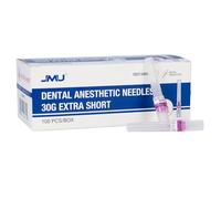 JMU 100PCS Dental Plastic Hub Needles, 30G Extra-Short, EO Gas Sterilized, Disposable Dental Needle 12mm Length for Dentist