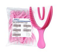 JMU Bite Registration Trays Full Arch, 30 Pcs Pink Disposable Dental Impression Trays for Teeth Molds