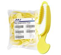 JMU Bite Registration Trays Quadrant, 35 Pcs Yellow Disposable Dental Impression Trays for Teeth Molds