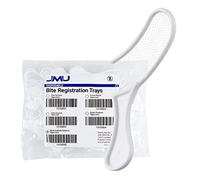 JMU Bite Registration Trays Sideless Posterior, 50 Pcs White Disposable Dental Impression Trays for Teeth Molds
