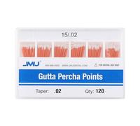 JMU Dental Gutta Percha Points .02 Taper, #15, Spill-Proof Box, 120pcs