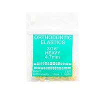 JMU Orthodontic Elastics 3/16 Heavy, 100 Pack Orthodontic Rubber Bands, Intraoral Elastic Bands Latex Dental Rubber Bands Made in USA