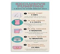 JMVLVLOA Expressed Milk Storage Guide for Returning to Work Lactation Educational Poster Wall-Art Canvas for Pumping Moms(Unframed,16x24inch(40x60cm))