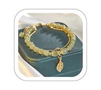 Jmwedia 1pc Bead Hetian Jade Gold Bracelet Xmas Gift Glass Bracelet For Women Jade Bead Bracelet Gifts For Her Him Wife Grandma Grandpa Mother Father (Green-4, One Size)