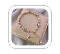 Jmwedia 1pc Bead Hetian Jade Gold Bracelet Xmas Gift Glass Bracelet For Women Jade Bead Bracelet Gifts For Her Him Wife Grandma Grandpa Mother Father (Green-5, One Size)