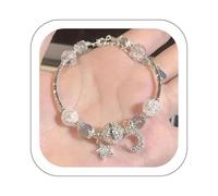 Jmwedia 1pc Bead Hetian Jade Gold Bracelet Xmas Gift Glass Bracelet For Women Jade Bead Bracelet Gifts For Her Him Wife Grandma Grandpa Mother Father (Green-6, One Size)