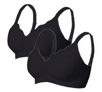 Jmwedia 2pc Bras Set for Sagging Breasts Lifting Anti-Sagging Bra for Older Women Super Gather Wireless Push-Up Bras Comfortable Full Coverage Ladies V Neck Padded Non Wired Sports Bralette Grey