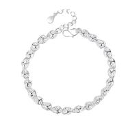 Jmwedia amazon+pallets Heart Shape Bracelet Ladies Adjustable Bracelet on+sale+clearance+items+for+women+clearance+items+for+sale 925 Sterling Silver Heart Adjustable Bracelet lightning+deals+today