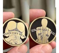 Jmwedia Funny Heads and Tails Coins, Heads I Get Tail - Tails I Get Head Double Side Coin Prank Gifts for Men Women Date Night Ideas, Double Side Challenge Coins Lucky Token, Date Game Man Woman