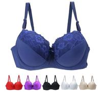 Jmwedia Jelly Bras for Women Uk Push up Underwire Comfort Wireless Seamless Multipack Bralette Sexy Padded Lace Bras Soft Full Coverage High Impact Support Bra Adjustable Straps Everyday Wear