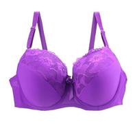 Jmwedia Jelly Bras for Women UK Push up Underwire Comfort Wireless Seamless Multipack Bralette Sexy Padded Lace Bras Soft Full Coverage High Impact Support Bra Adjustable Straps Everyday Wear Purple