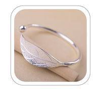Jmwedia Lightning Deals Of Today Prime Silver Bangle Bracelet, Adjustable Charm Bracelet Leaves Gift Fashion Womens Jewelry Bracelets, Classic Silver Charm Bracelet for Women Ladies