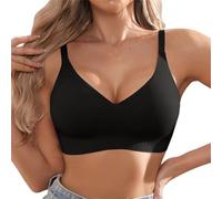 Jmwedia Women's Bras Wireless Jelly Bra for Women UK Seamless Non Wired Soft Support Padded T Shirt Ladies Everyday Bralettes Supportive Wire-Free Comfortable Full-Cup Bras Black