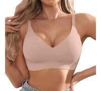 Jmwedia Women's Bras Wireless Jelly Bra for Women UK Seamless Non Wired Soft Support Padded T Shirt Ladies Everyday Bralettes Supportive Wire-Free Comfortable Full-Cup Bras Light Pink