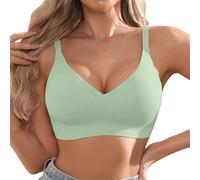 Jmwedia Women's Bras Wireless Jelly Bra for Women UK Seamless Non Wired Soft Support Padded T Shirt Ladies Everyday Bralettes Supportive Wire-Free Comfortable Full-Cup Bras Light Green