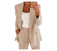 Jmwedia Women's Elegant Business Suit Ladies Casual Button Dressy Blazer Jacket and Elasticated Waist Trousers Set Spring Summer Women Suit for Business Work Office Formal(only Tops), Multicoloured