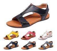 Jmwedia Women's Flat Sandals Women's Sandals & Slides Open Toe Orthopedic Arch Support Slingback Casual Summer Shoes Comfortable T-Strap Walking Beach Sandal For Ladies Women