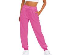 Jmwedia Womens Joggers Sweatpants Casual Jogging Pants Plain Athletic Tracksuit Bottoms Elastic Waist Baggy Running Gym Workout Trousers with Pockets Hot Pink