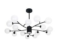 JMWMH 18 Lights Sputnik Chandelier Modern Gold Ceiling Light Fixture Industrial Vintage Pendant Lighting for Dining Room Kitchen Living Room,Black,15 Lights