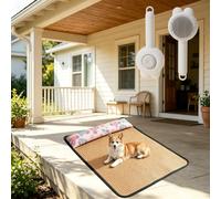 Jmwub Breathable Rattan Dog Cooling Mat, Natural Woven Linen Summer Sleep Pad, Breathable Cooling Bed for Cat Small Dog Rabbit Indoor Cage Sofa Use (1PC-B, 61 * 9)