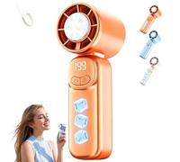 Jmwub Mini Portable Cooling Fan, Portable Handheld Fan with Adjustable Steel Handle, Digital Display, Ice Cold Hand Fan, Summer Outdoor Travel Essentials for Women Men (1PC-B)