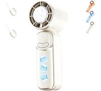 Jmwub Mini Portable Cooling Fan, Portable Handheld Fan with Adjustable Steel Handle, Digital Display, Ice Cold Hand Fan, Summer Outdoor Travel Essentials for Women Men (1PC-C)