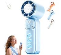 Jmwub Mini Portable Cooling Fan, Portable Handheld Fan with Adjustable Steel Handle, Digital Display, Ice Cold Hand Fan, Summer Outdoor Travel Essentials for Women Men (1PC-A)