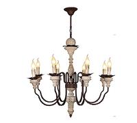 JMWYH Modern Craft Satellite Chandelier,Do The Old Chandelier,E14 Living Room Lights,Country Retro Room Restaurant Lighting-Retro 6 Lights,Retro,8 Lights (Retro 8 Lights)