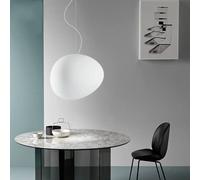 JMWYH Nordic Cobblestone Pendant Light Creative Chandelier E27 Adjustable Cord Glass Droplight for Bedroom Kitchen Dining Room 13 23 32 45cm Hanging Lamp