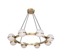 JMWYH Pendant Light Modern, 6 Light Globe Pendant Light G9 Led Chandelier,Contemporary Glass Light Fixture for Dining Living Room Villas/Hotels Copper 6-Light