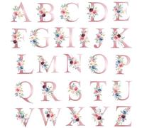 JMZLLRX 26 PCS Iron on Patches English Letters Flowers Patch Embroidered Heat Transfer Patches Iron on Applique Patch for T-Shirt Jeans Dress DIY Art Decoration