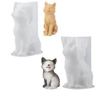 JMZLLRX 2PC 3D Animal Resin Molds, 3D Fox Silicone Mold for Desktop Wall, Home Decor