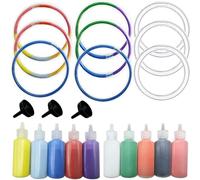 JMZLLRX 63 PCS Sand Art Kits, Sand Art Crafts Set, 50 PCS Sand Art Bracelets with 10 Bottles 35g Colored Sand, 3 PCS Small Funnel for DIY Bracelets, Party Favors Supplies
