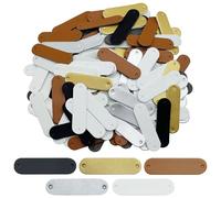 JMZLLRX Handmade PU Leather Tags with Holes, Blank Leather Label Small Crochet Tag for Personalized Handmade Clothing DIY, Bags Shoes Hat Crafts Jeans, 150 PCS Blank