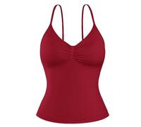 JN JANPRINT Longline Sports Bras for Women Running Top Padded Open Back Seamless Workout Gym Yoga Crop Top Red