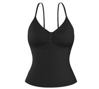 JN JANPRINT Longline Sports Bras for Women Running Top Padded Open Back Seamless Workout Gym Yoga Crop Top Carbon Black