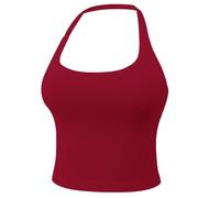 JN JANPRINT Longline Sports Bras for Women Running Top Padded Open Back Seamless Workout Gym Yoga Crop Top Burgundy