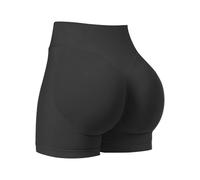 JN JANPRINT Womens Impact Gym Cycling Shorts Hidden Scrunch Bum Butt Lifting High Waisted 4.5" Seamless Booty Shorts Black