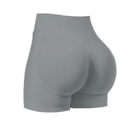 JN JANPRINT Womens Impact Gym Cycling Shorts Hidden Scrunch Bum Butt Lifting High Waisted 4.5" Seamless Booty Shorts Grey