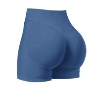 JN JANPRINT Womens Running Gym Cycling Shorts Hidden Scrunch Bum Butt Lifting High Waisted 4.5" Seamless Booty Shorts Blue Grey