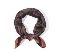 JN&LULU Silk Like Scarf Women's Fashion Pattern Large Square Satin Headscarf 27 x 27inches, Cashew, 27.5*27.5inch